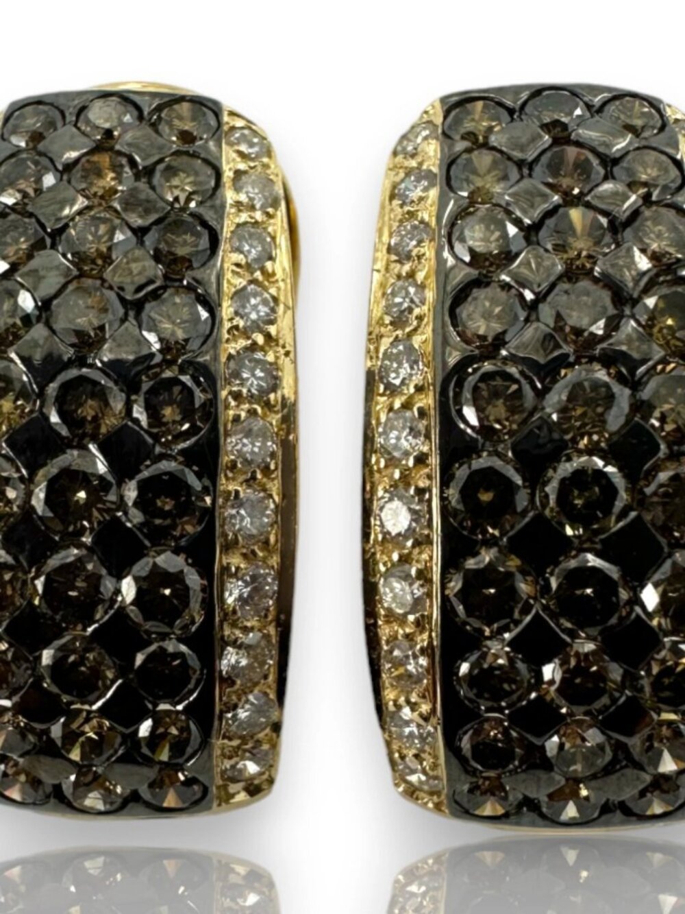 LeVian 14k Yellow Gold Cognac Diamonds White Diamonds Earrings